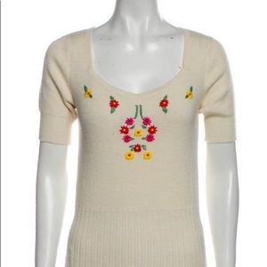 Vintage ANTHRO Anna Sui Embroidery Sweater S